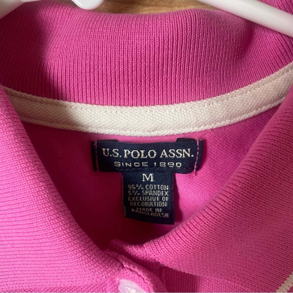 Pink U.S. Polo Assn. polo dress Silver Line Tag Woman’s Medium Great Condition - Picture 5 of 8